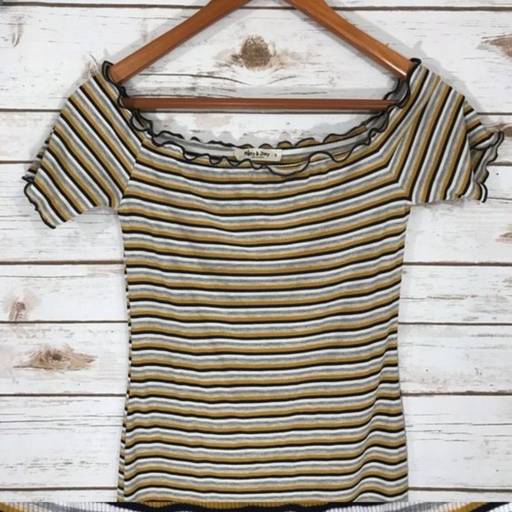 Off The Shoulder Striped Dress